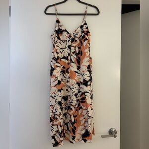 Forever 21 Pink Floral Belted Button-down dress with Pockets